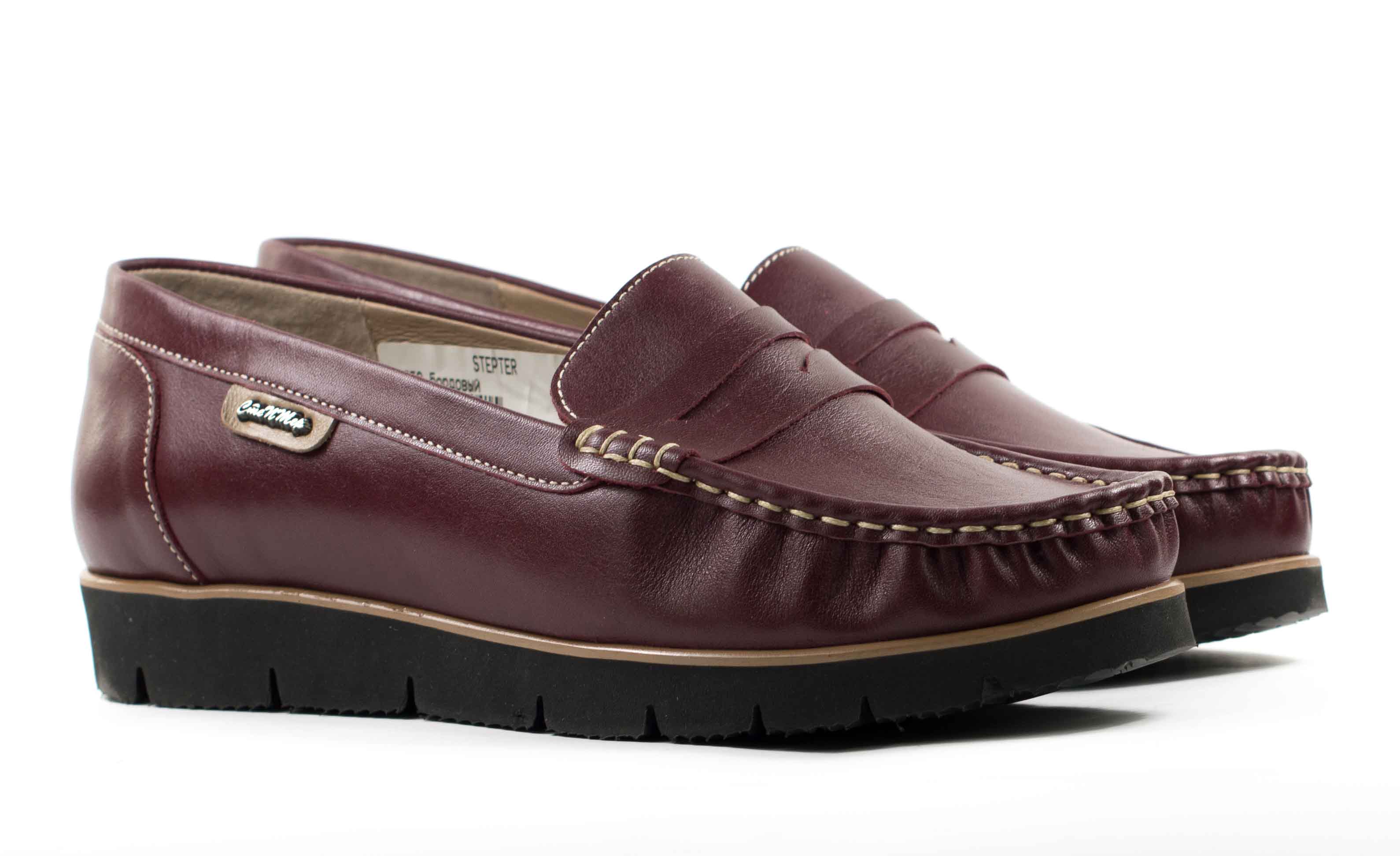 Женские Мокасины Натур. Кожа STEPTER * 6059 БОРДОВЫЕ