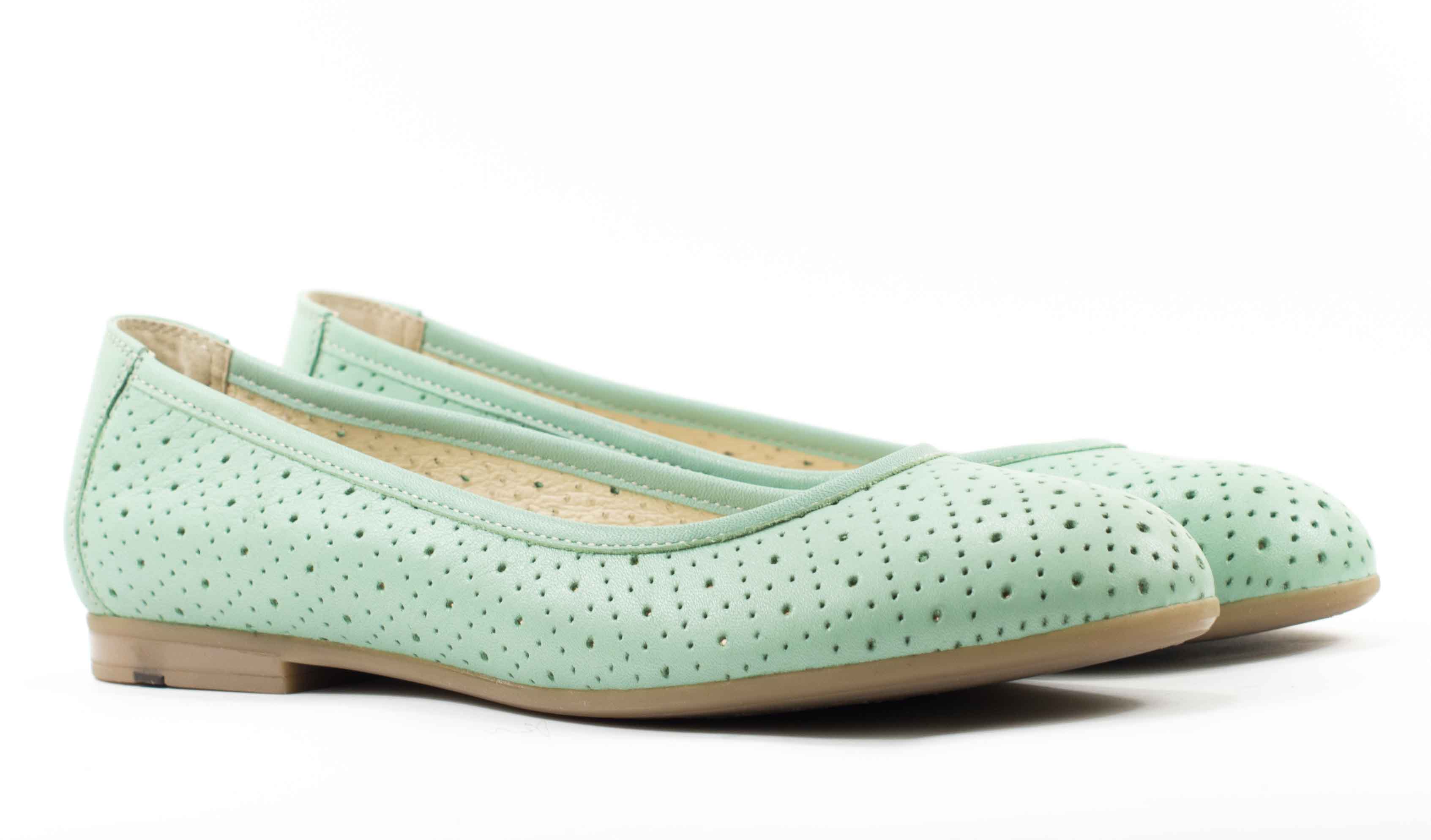 Женские Балетки Натур. Кожа STEPTER * 5670 ЗЕЛЁНЫЕ