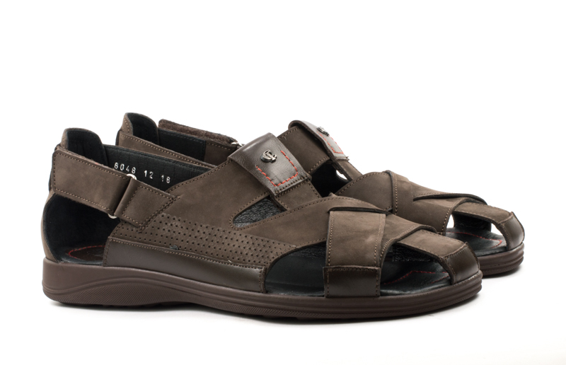 Мужские Босоніжки Нубук,Шкіра STEPTER * 6048 КОРИЧНЕВЫЕ