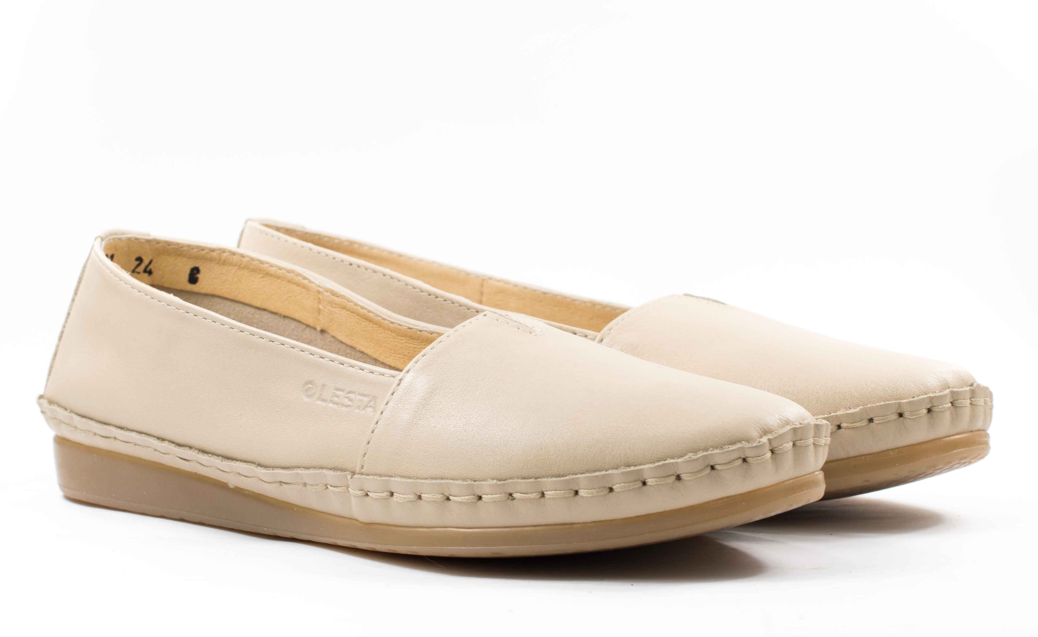 Женские Слипоны Натур. Шкіра LESTA * 4121-1-2648