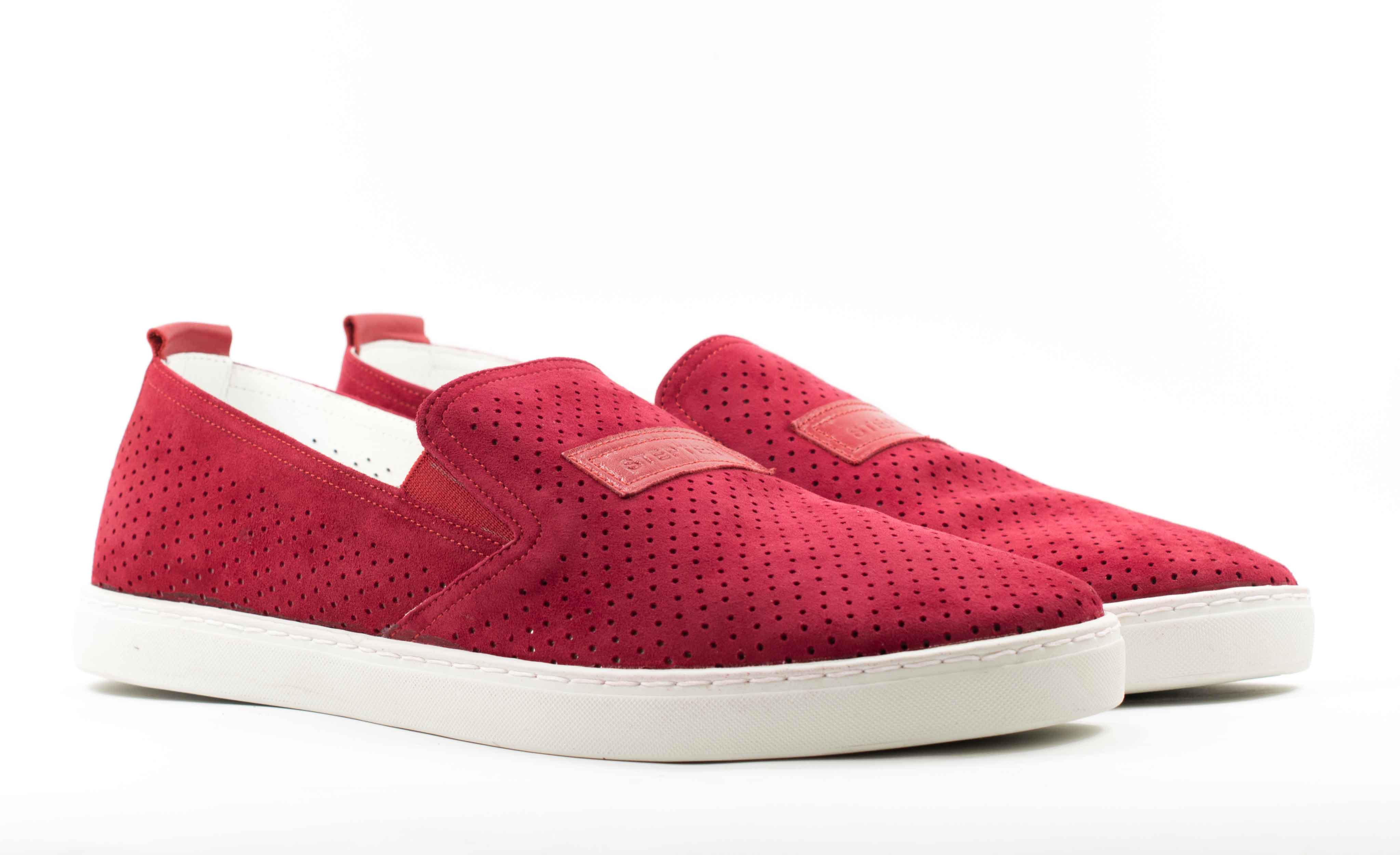 Мужские Мокасины Нубук STEPTER * 6134 Красные