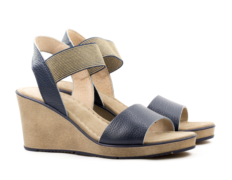 Женские Босоножки танкетка Натур. Шкіра RYLKO * 735