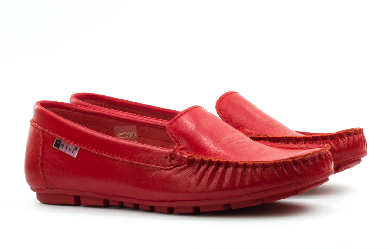 Женские Мокасины Натур. Шкіра NESSI * 17130 КРАСНЫЕ 3