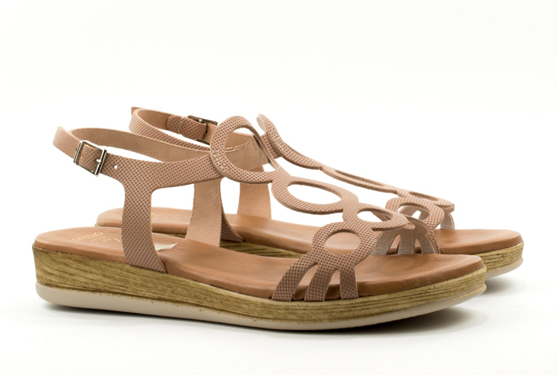 Женские Босоножки танкетка Натур. Шкіра PRESSO * 4009-9845