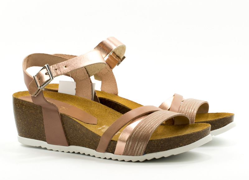 Женские Босоножки танкетка Натур. Шкіра PRESSO * 4092-9874