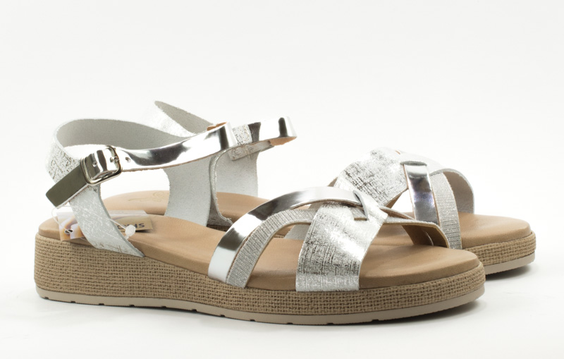 Женские Босоножки танкетка Натур. Шкіра PRESSO * 10-18602