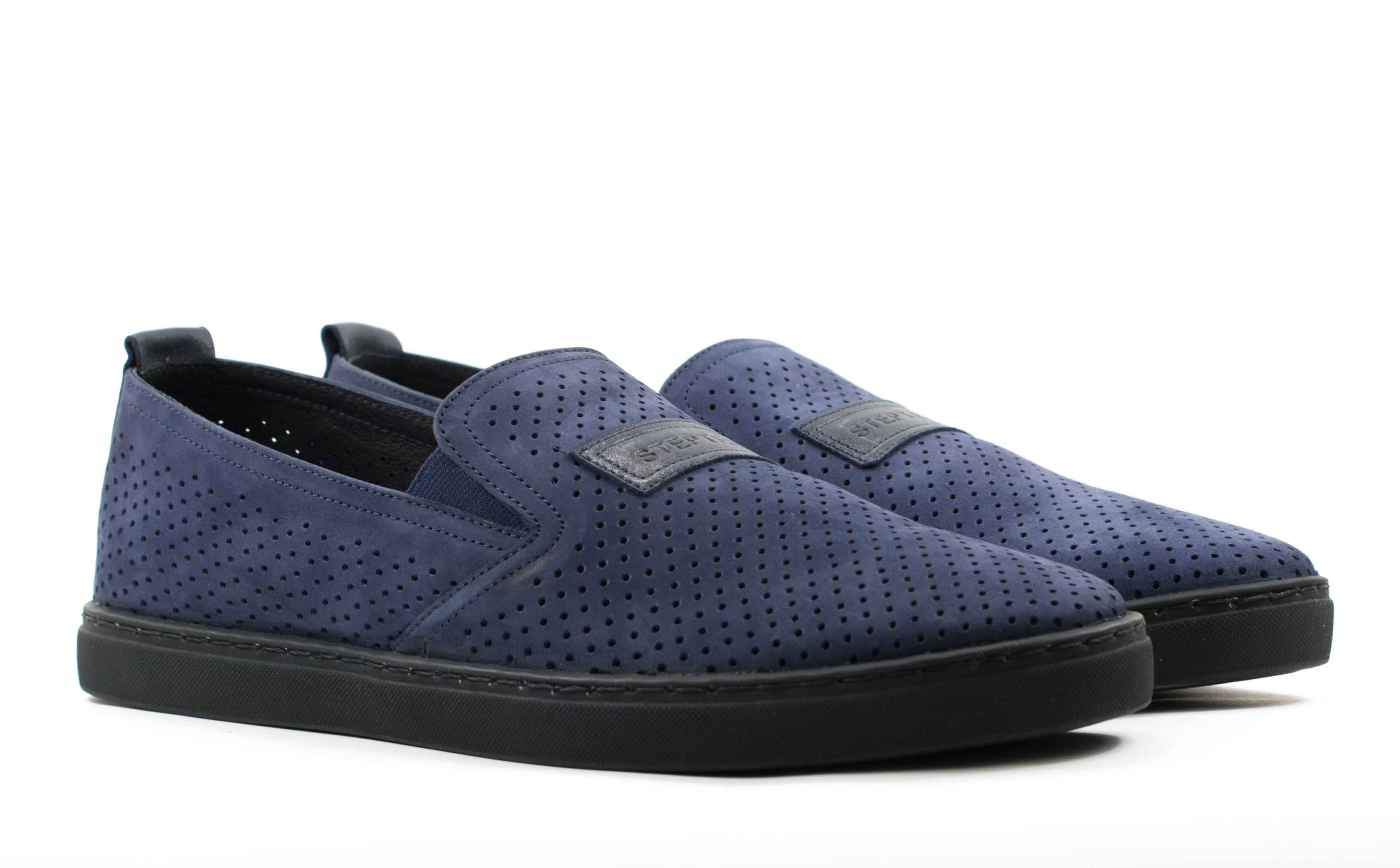 Мужские Мокасины Нубук STEPTER * 6134 Синие