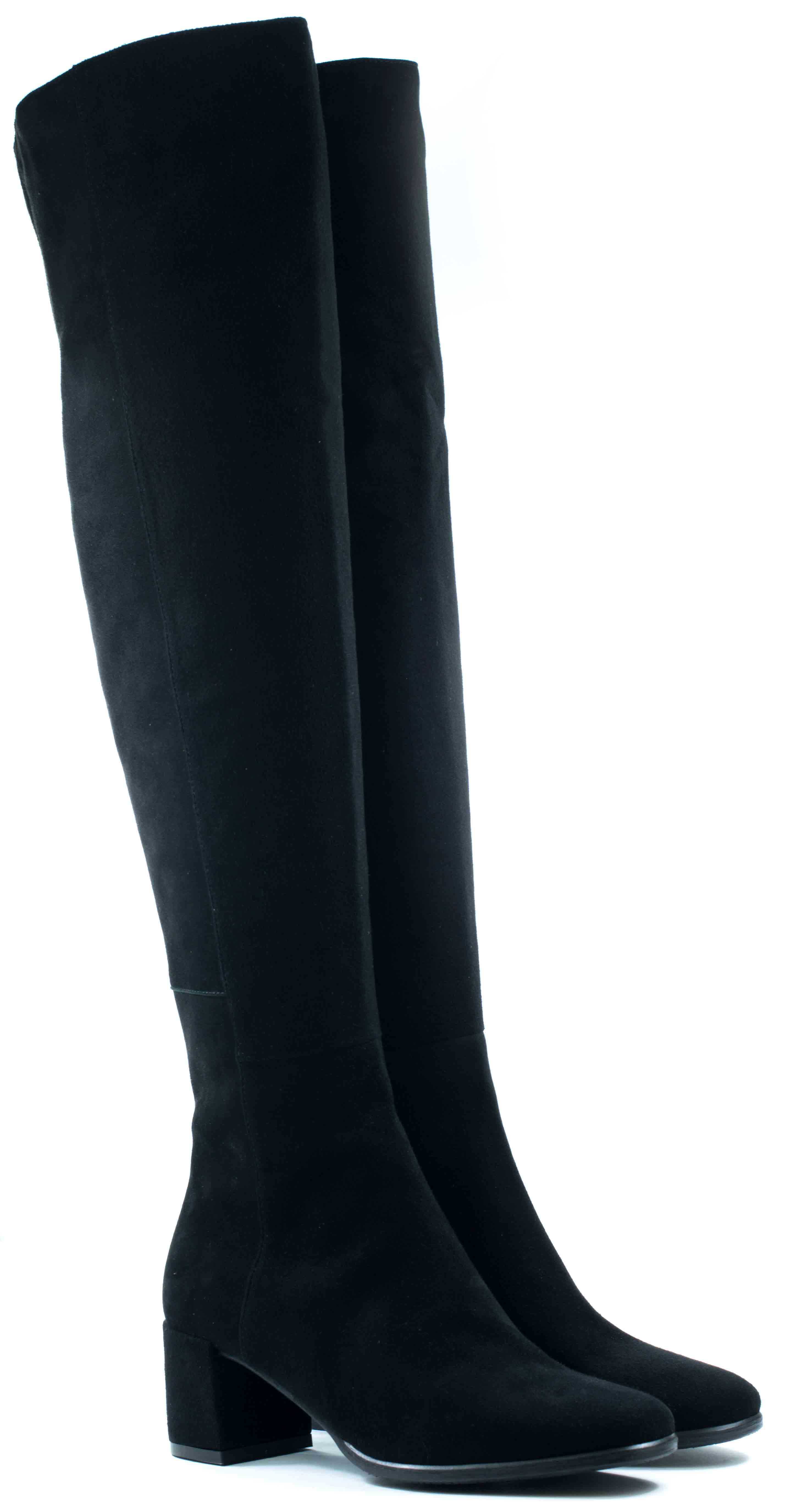 Женские Сапоги Замша STEPTER * 6076 ЧЁРНЫЕ