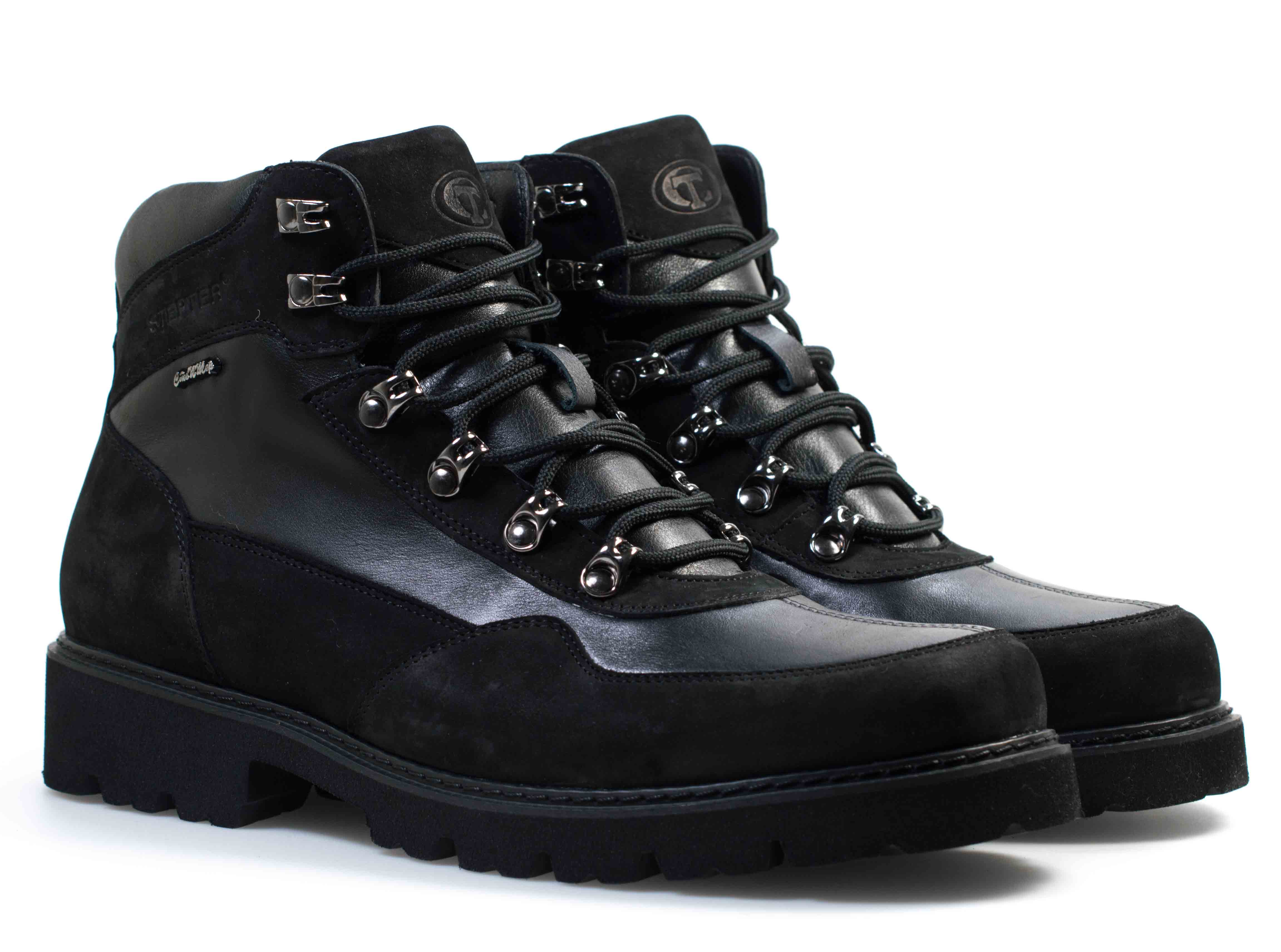 Мужские Ботинки комфорт Нубук,Кожа STEPTER * 6292 Чёрные