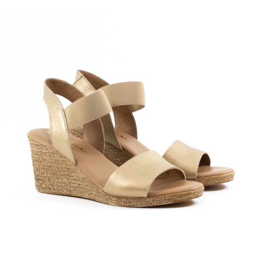 Женские Босоножки танкетка Натур. Шкіра RYLKO * 6FFE7-Y-8JB