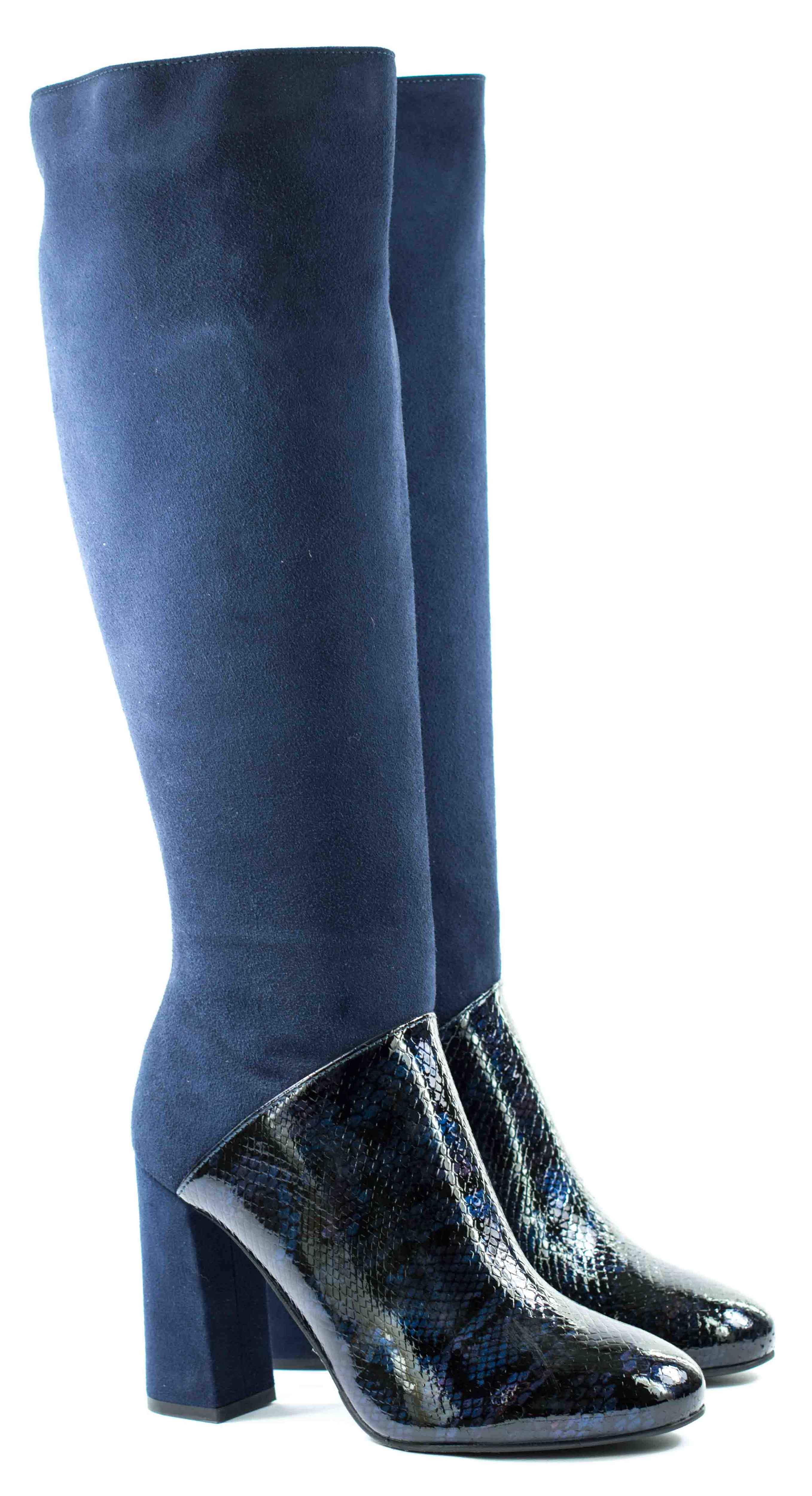 Женские Сапоги Замша-Лак VICTIM * 3116