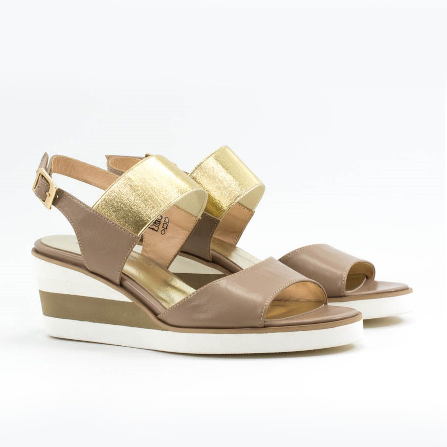 Женские Босоніжки танкетка Натуральна шкіра CONHPOL BIS * B-4310-1S-2078