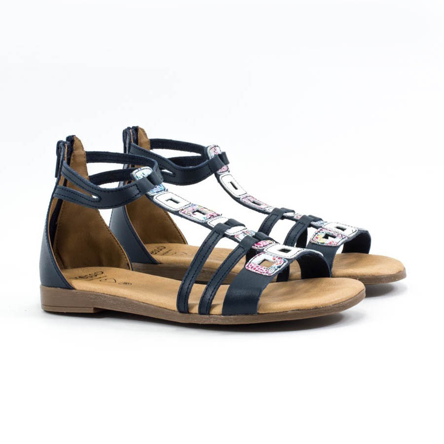 Женские Босоніжки танкетка Натур. Шкіра PRESSO * 2-3369