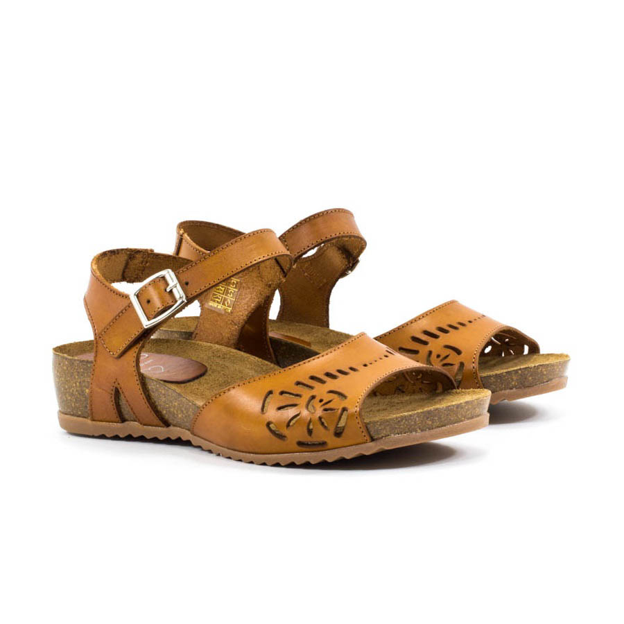 Женские Босоножки танкетка Натур. Шкіра PRESSO * 2-3348