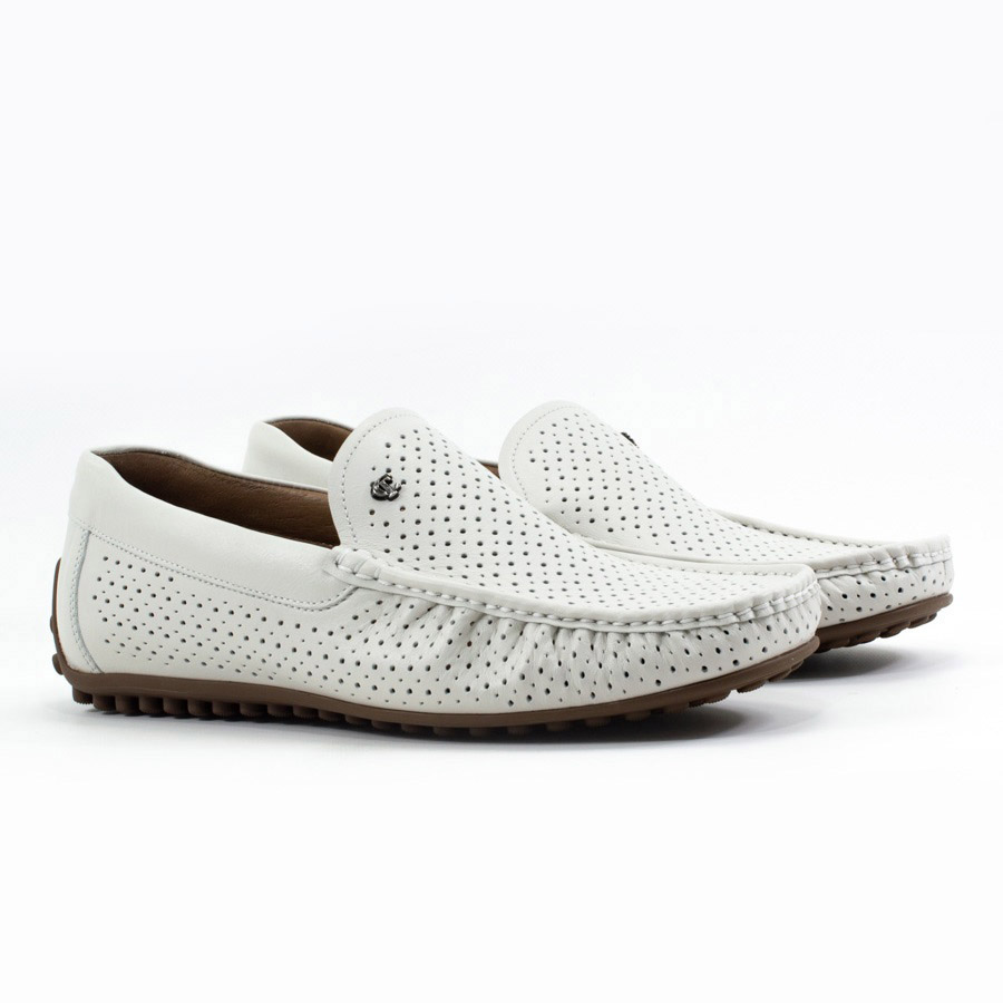 Мужские Мокасины Натур. Шкіра STEPTER * 7322 Белые