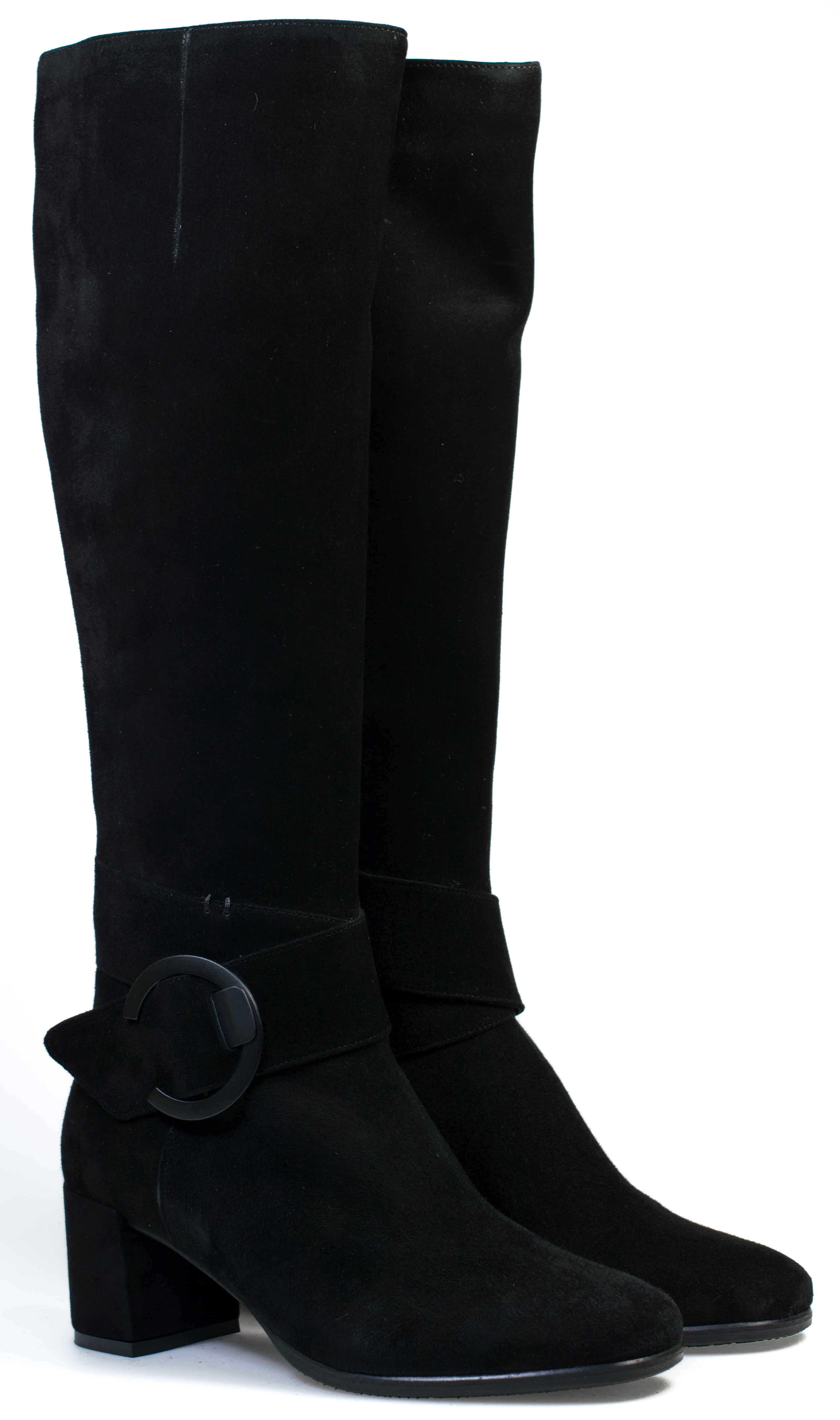 Женские Сапоги Замша STEPTER * 6357 ЧЁРНЫЕ