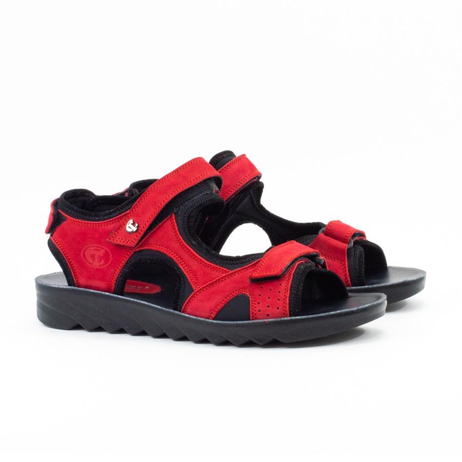 Женские Босоножки танкетка Нубук STEPTER * 7179 Красные