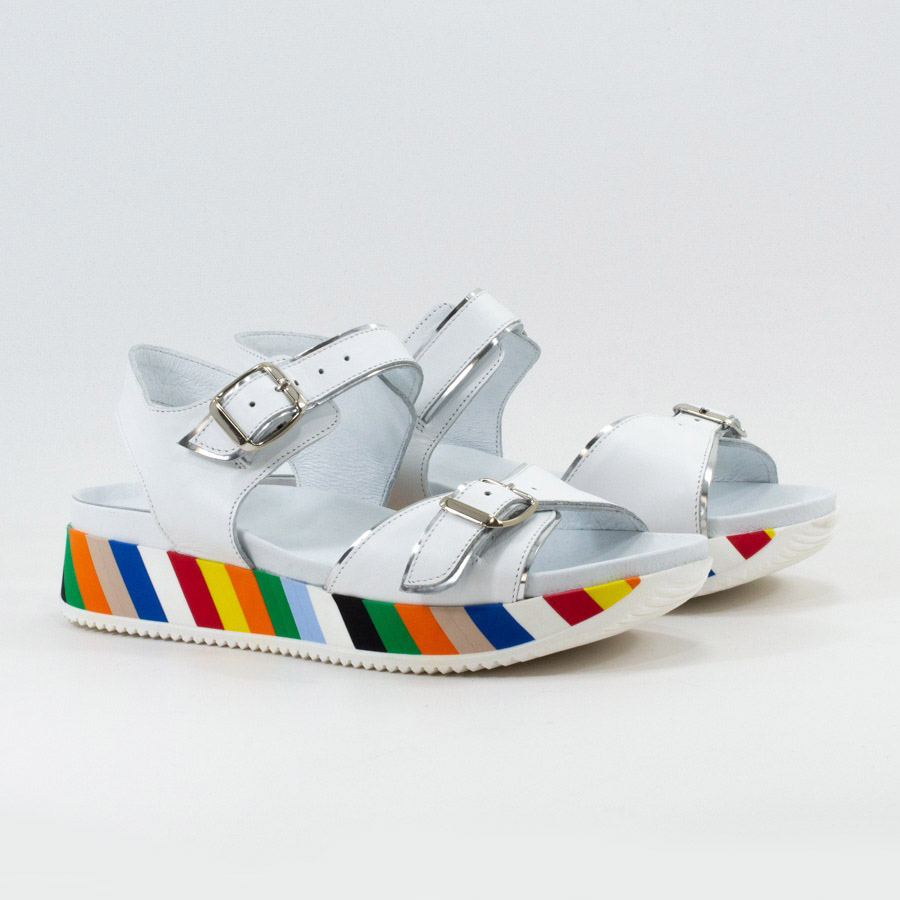 Женские Босоножки танкетка Натур. Шкіра STEPTER * 7171 Белые