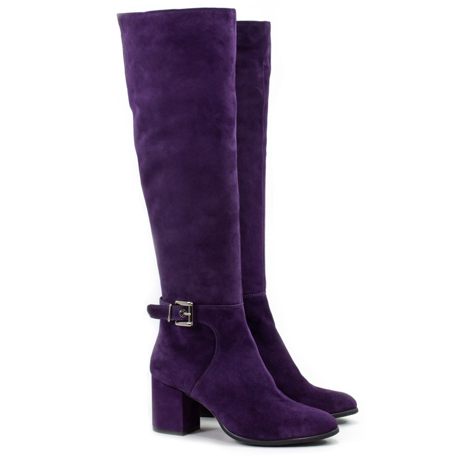 Женские Чоботи ботфорти Натуральна замша VILANSI * V7548 Фиолетовые