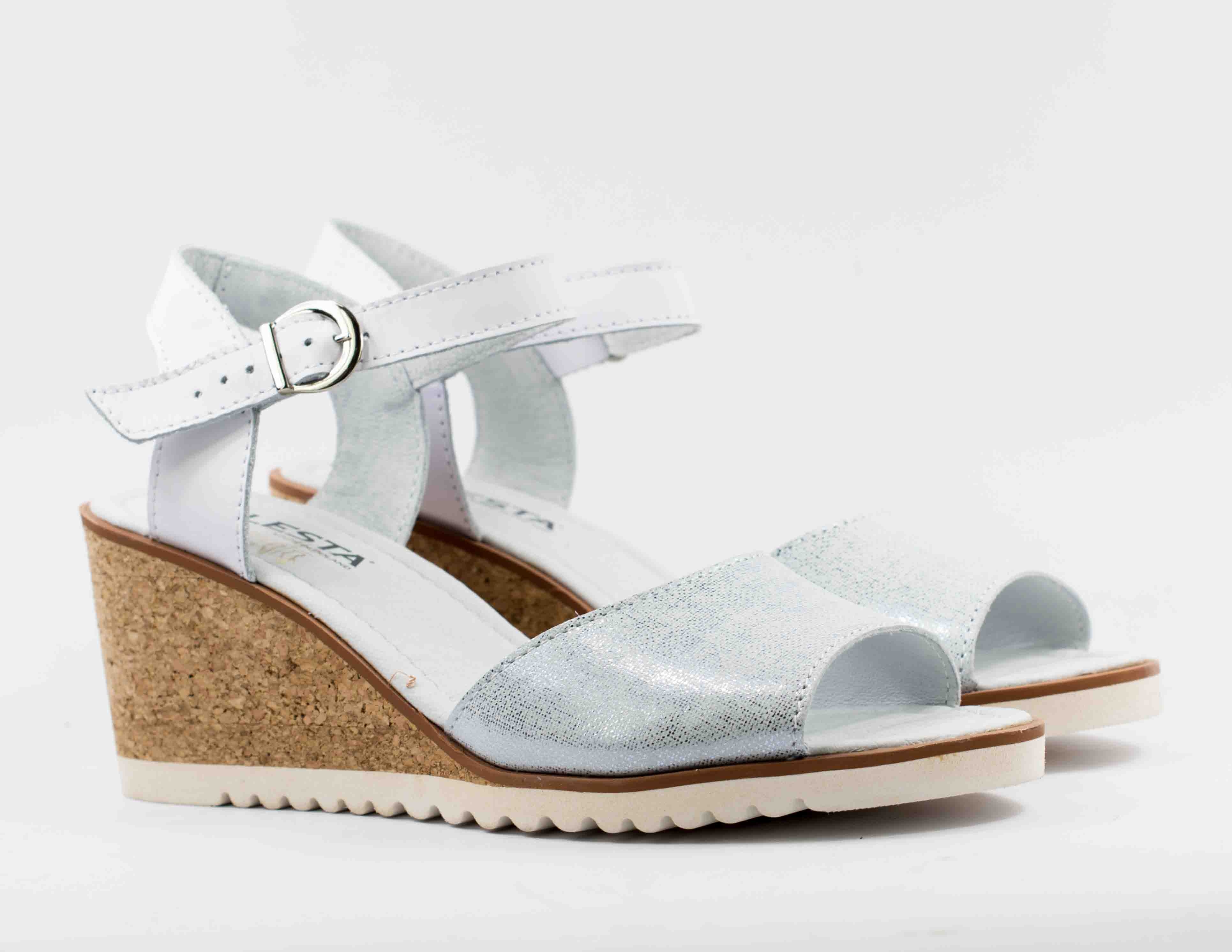 Женские Босоножки танкетка Натур. Кожа LESTA * 1247-1-85B10038