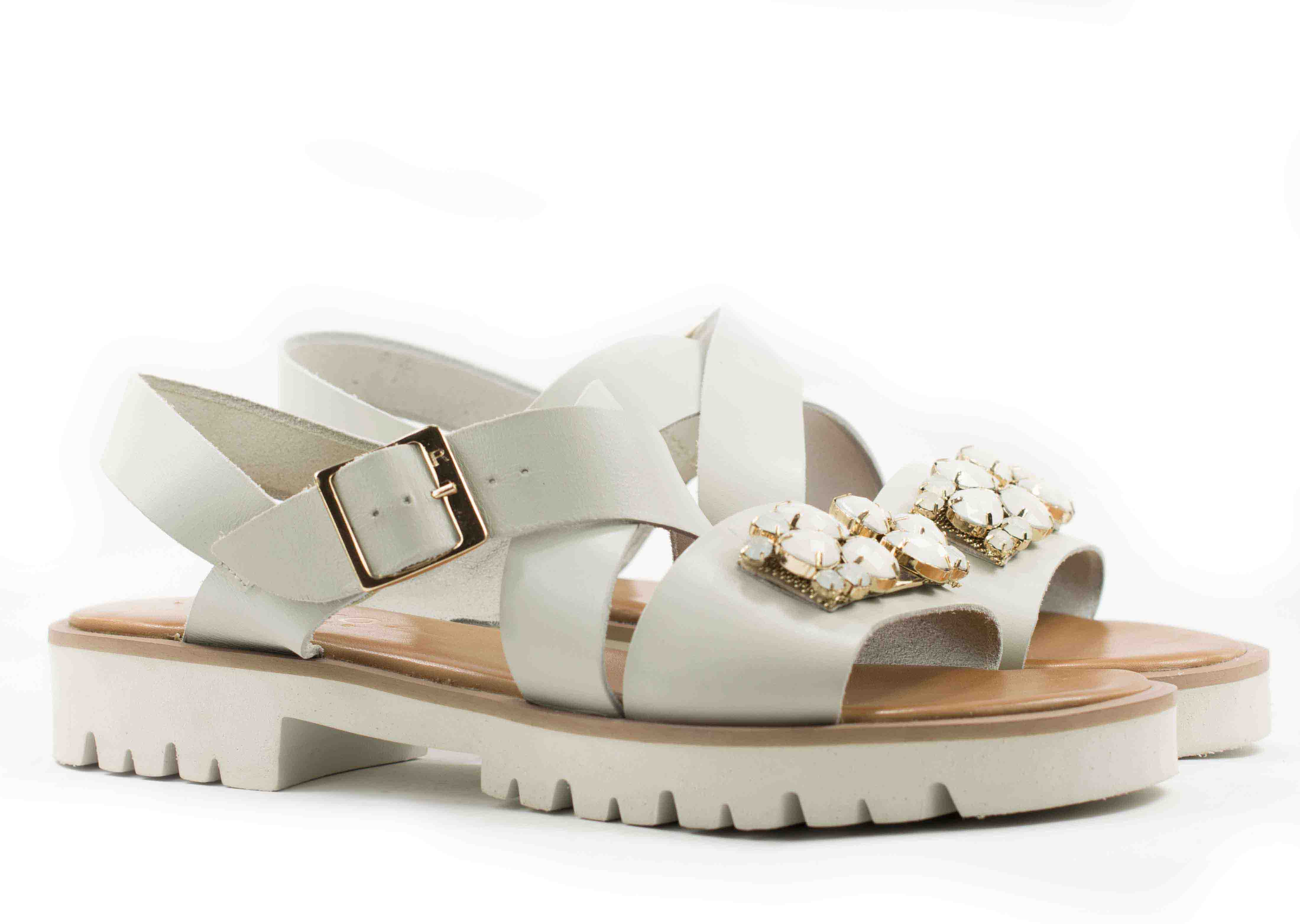 Женские Босоножки танкетка Натур. Кожа RYLKO* 195