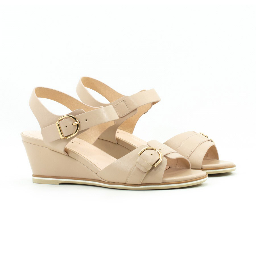 Женские Босоножки танкетка Натур. Шкіра VILANSI * V1003-521 BEG