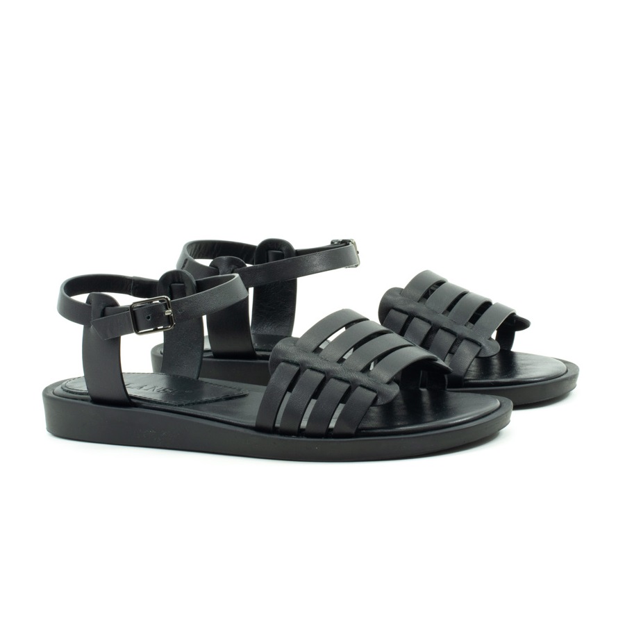 Женские Босоножки танкетка Натур. Шкіра VILANSI * V1037-545 BLK