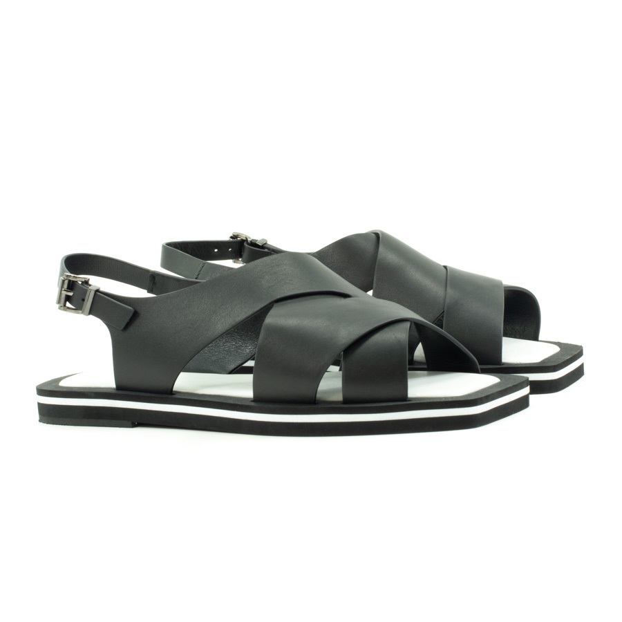 Женские Босоніжки танкетка Натуральна шкіра VILANSI * V1037-540 BLK