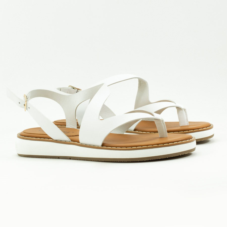 Женские Босоніжки танкетка Натур. Шкіра VILANSI * V1037-522 WHT