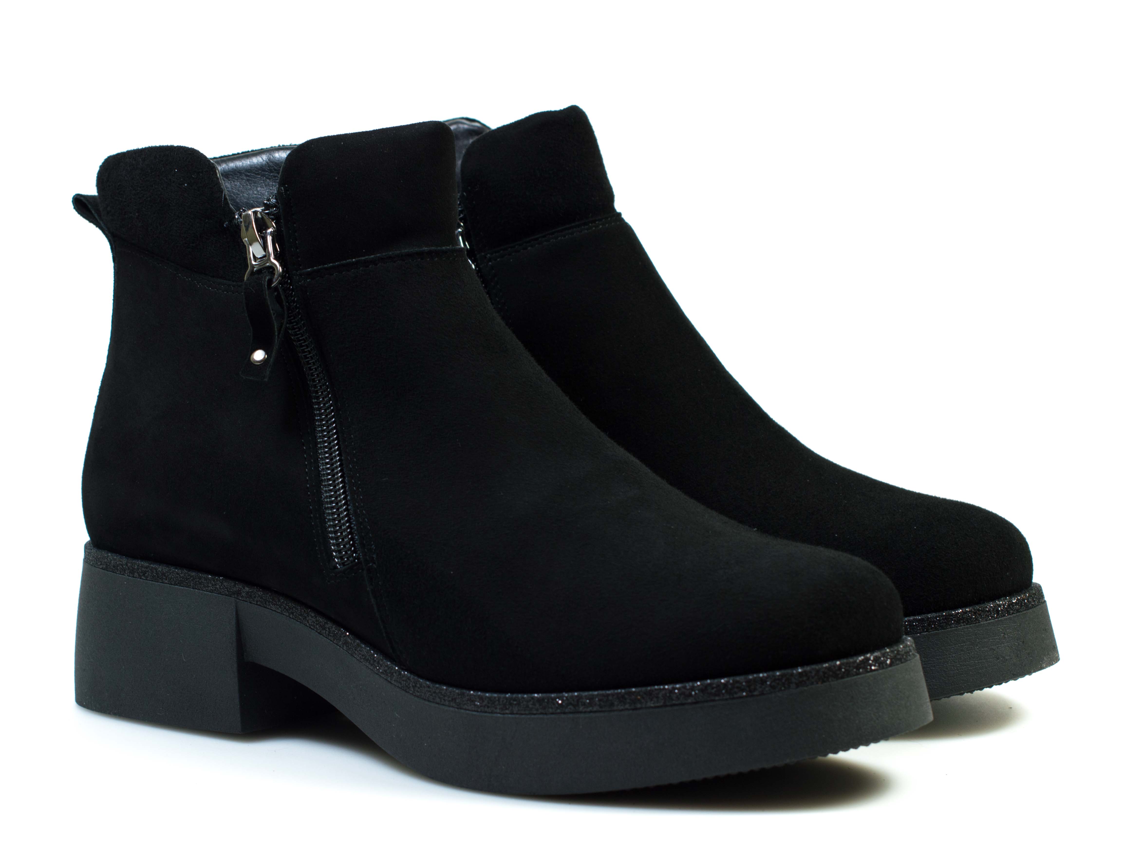 Женские Ботинки Замша STEPTER * 6129 Чёрные