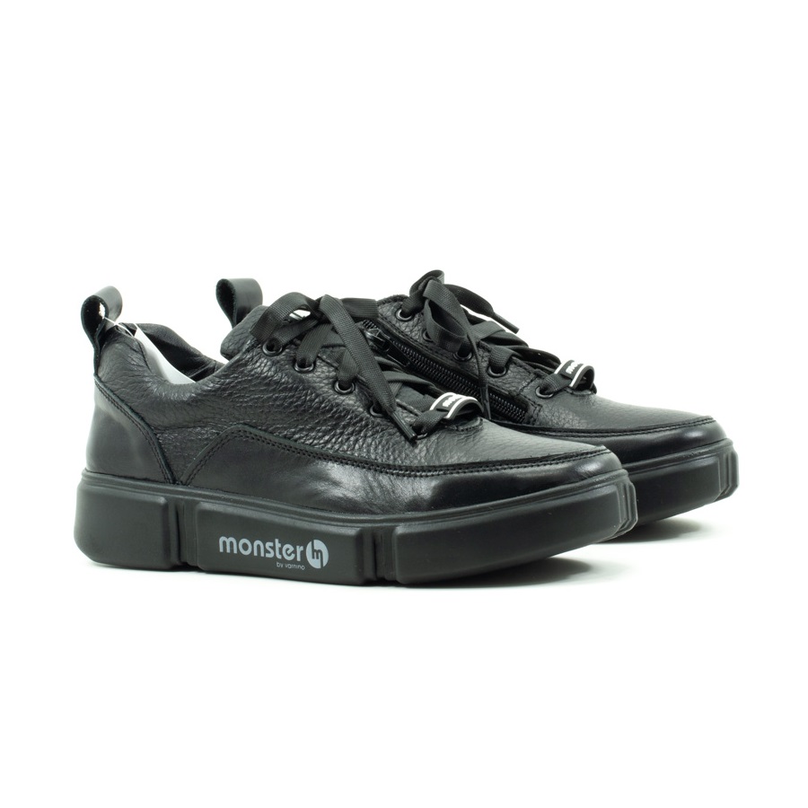 Детские Кроссовки Натур. Шкіра MONSTER * BAS BLACK
