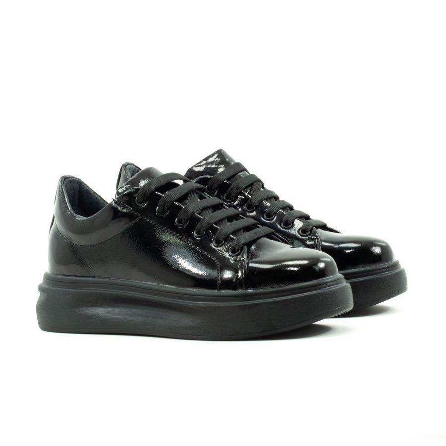 Детские Кеды Натуральный Лак JORDAN * 7086 Чёрный Лак