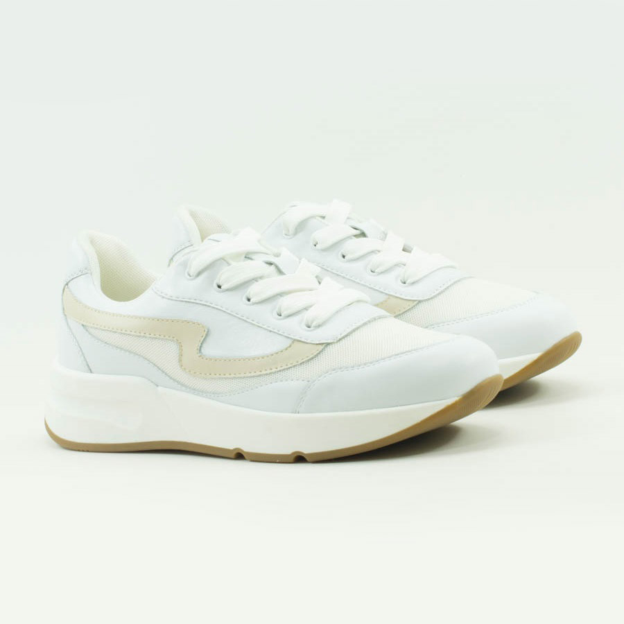 Женские Кроссовки Натур.шкіра-Текстиль VILANSI * V1600-07 WHT