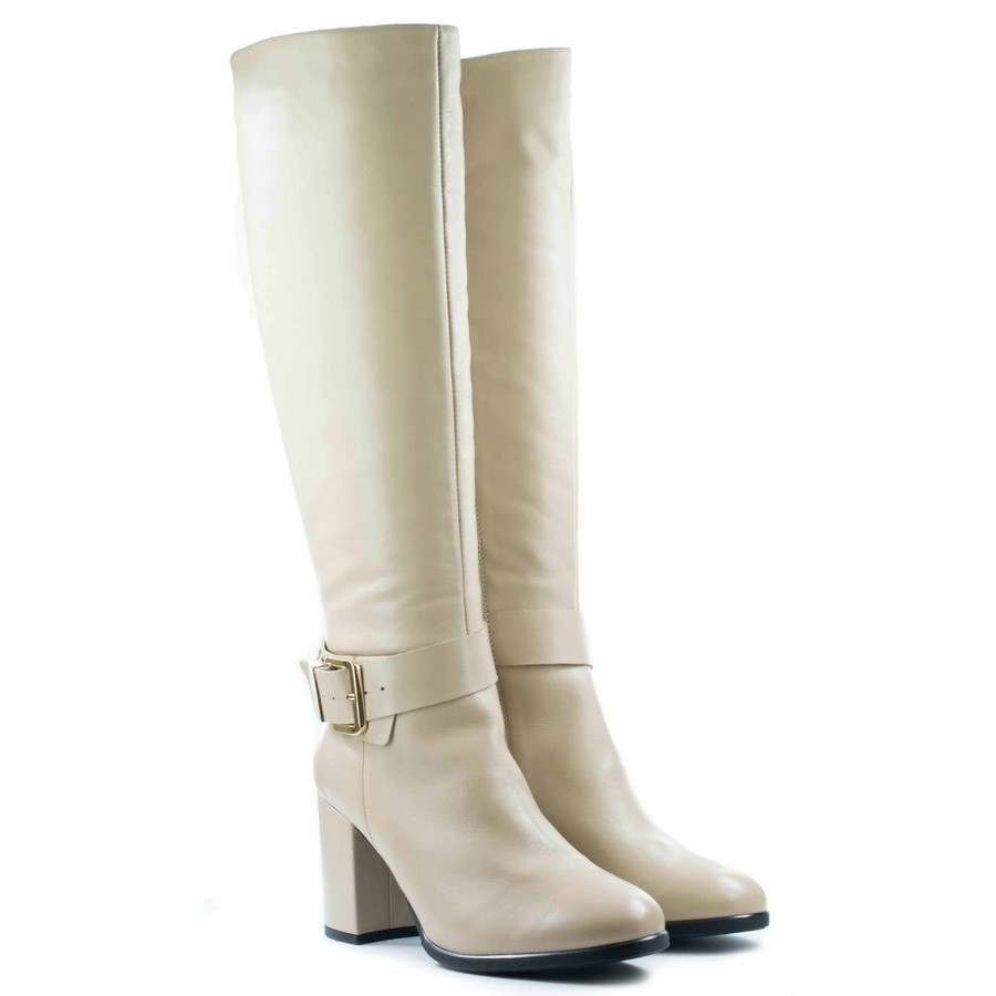 Женские Сапоги Натур. Кожа STEPTER * 5918 Бежевые