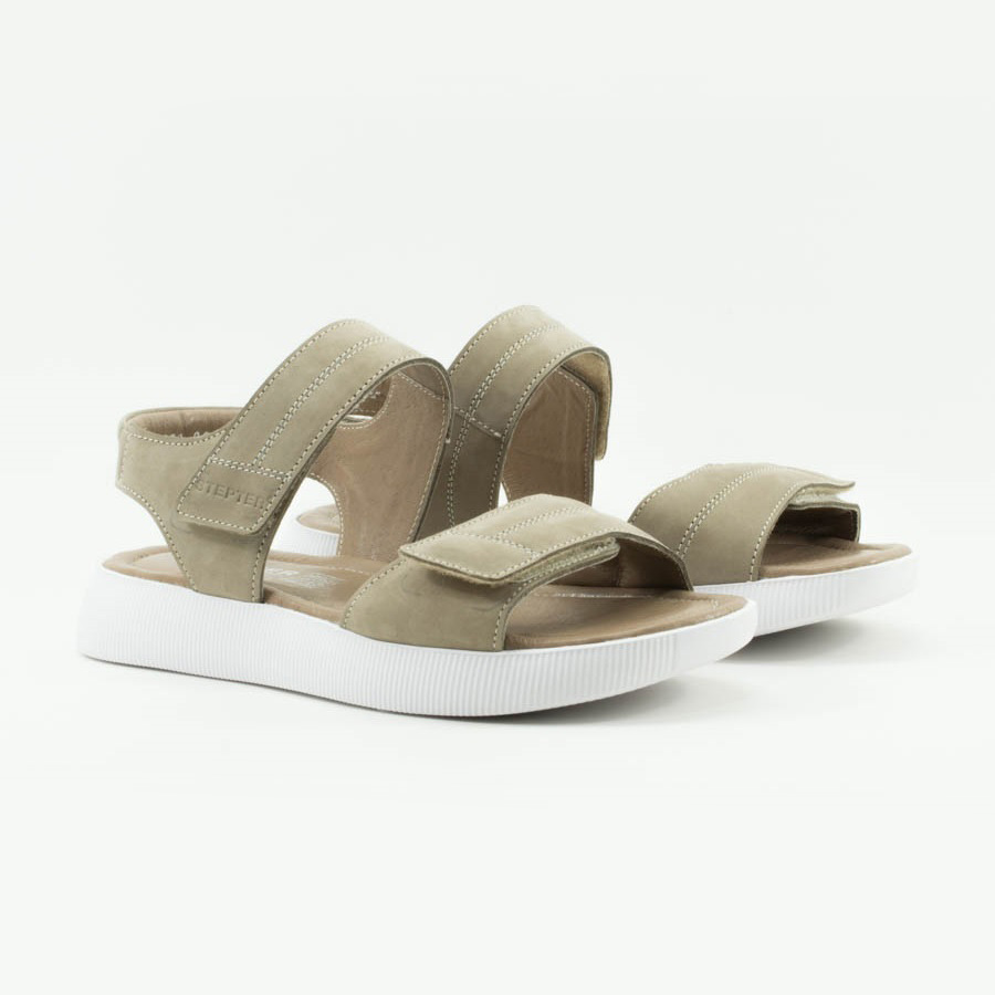 Женские Босоножки Нубук STEPTER * 7878 Бежевий