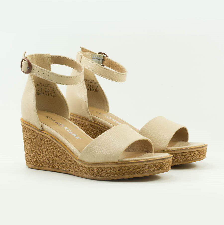 Женские Босоніжки танкетка Натур. Шкіра RYLKO * 4RBE8_Y_YX9