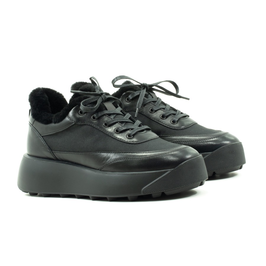 Женские Кросівки Натур.шкіра-Текстиль VILANSI * 1600-22 BLK