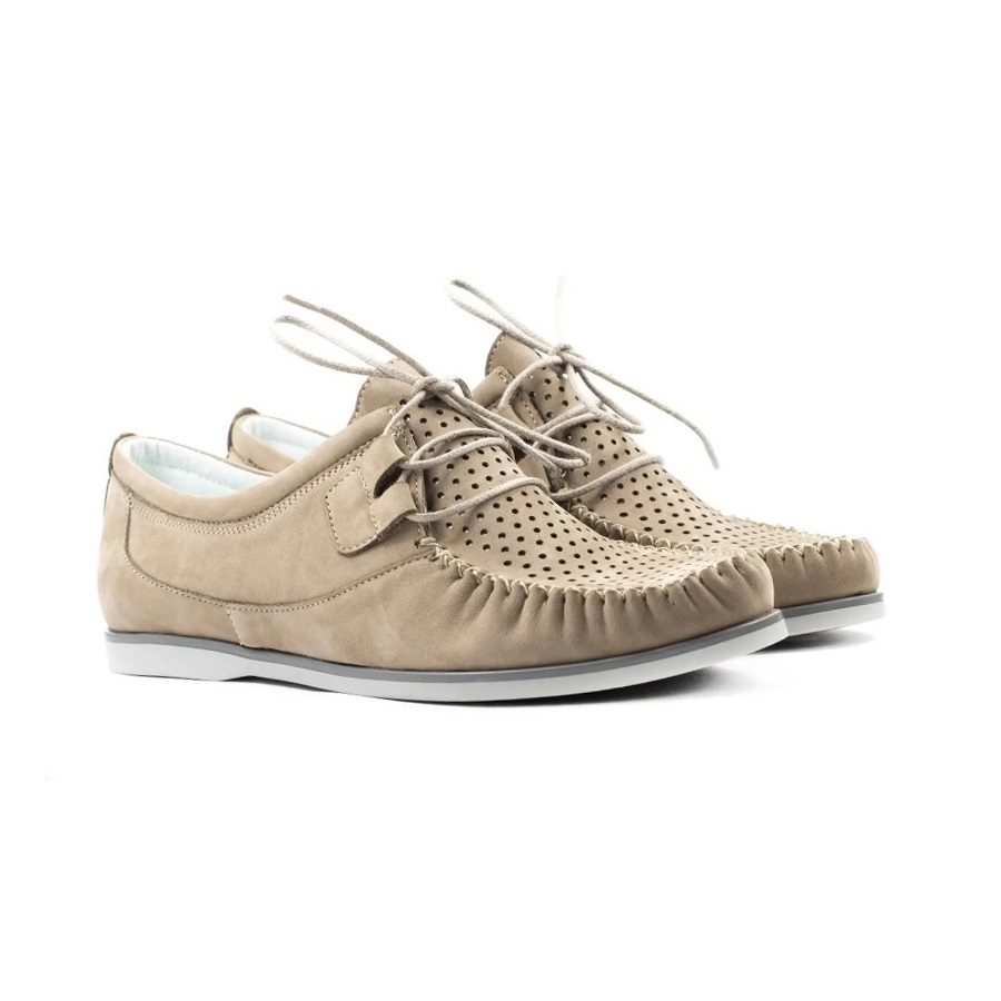 Женские Мокасини Нубук STEPTER * 6485  Бежевые