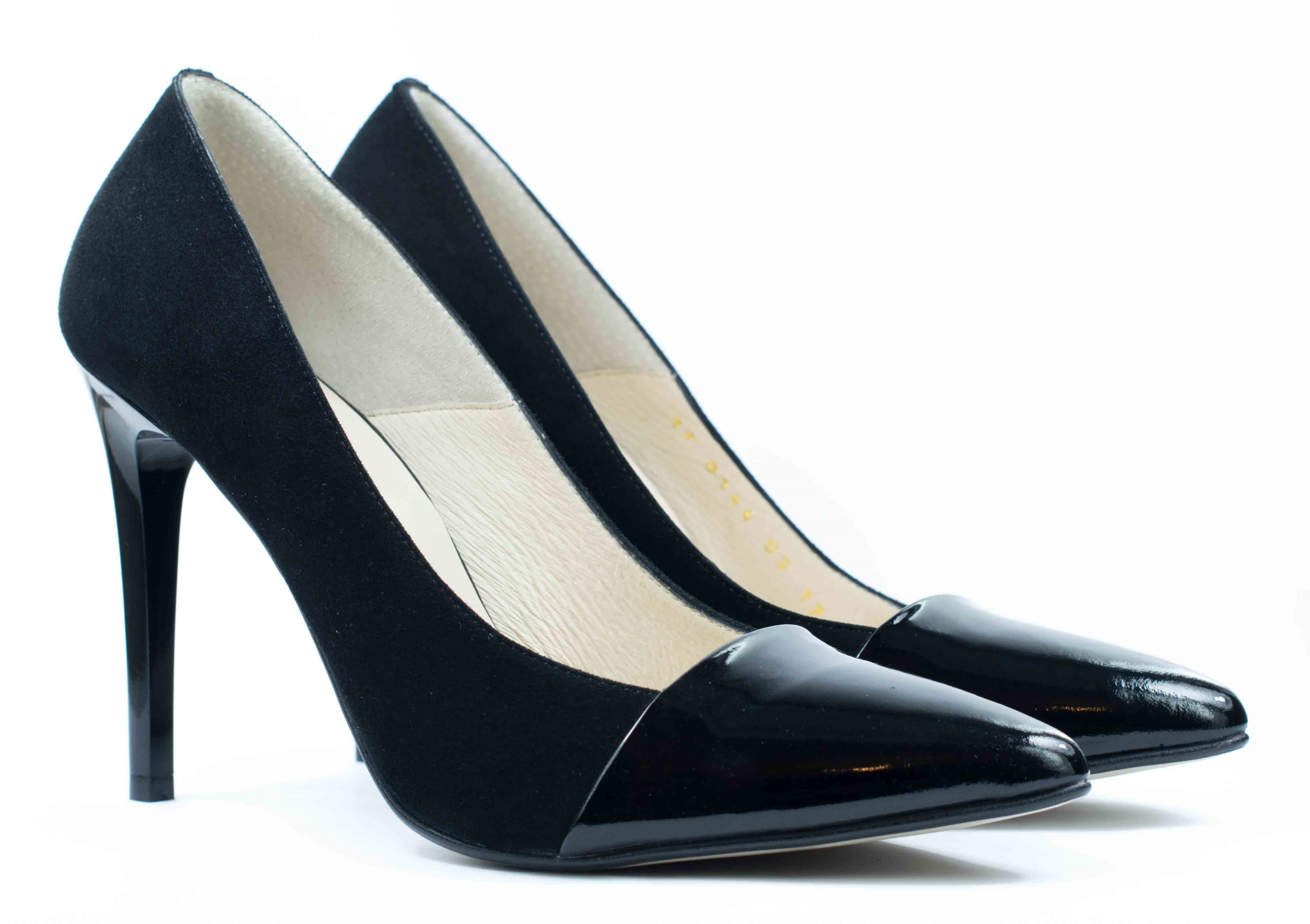 Женские Туфли лодочки Замша-Лак STEPTER * 6144 Чёрные