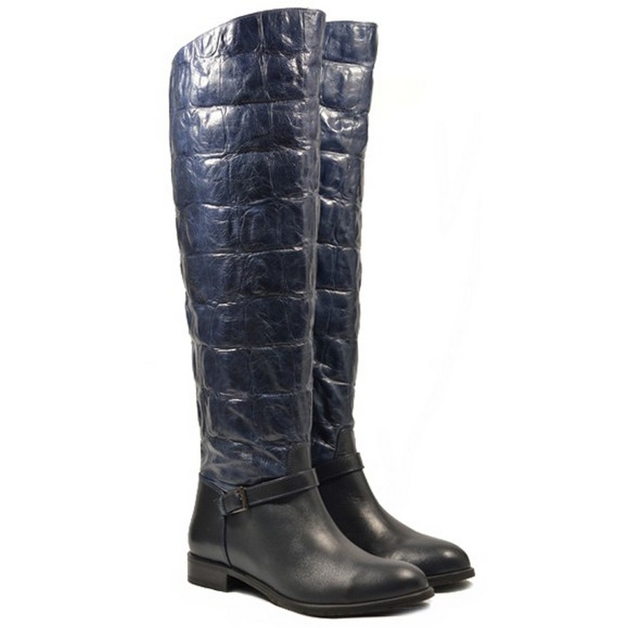 Женские Сапоги Натур. Кожа VICTIM * 2803 СИНИЕ