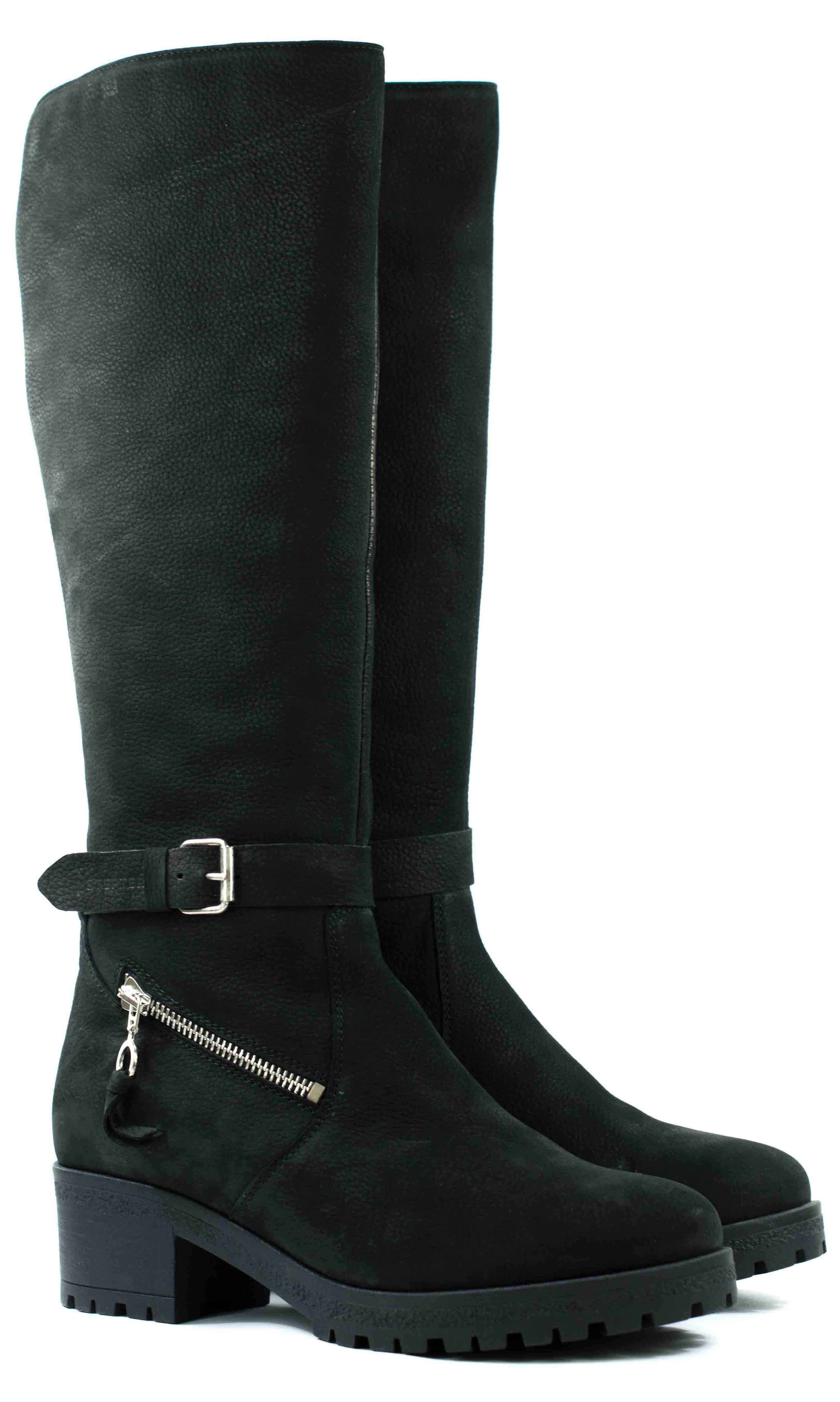 Женские Сапоги Нубук STEPTER * 6337 ЧЁРНЫЕ