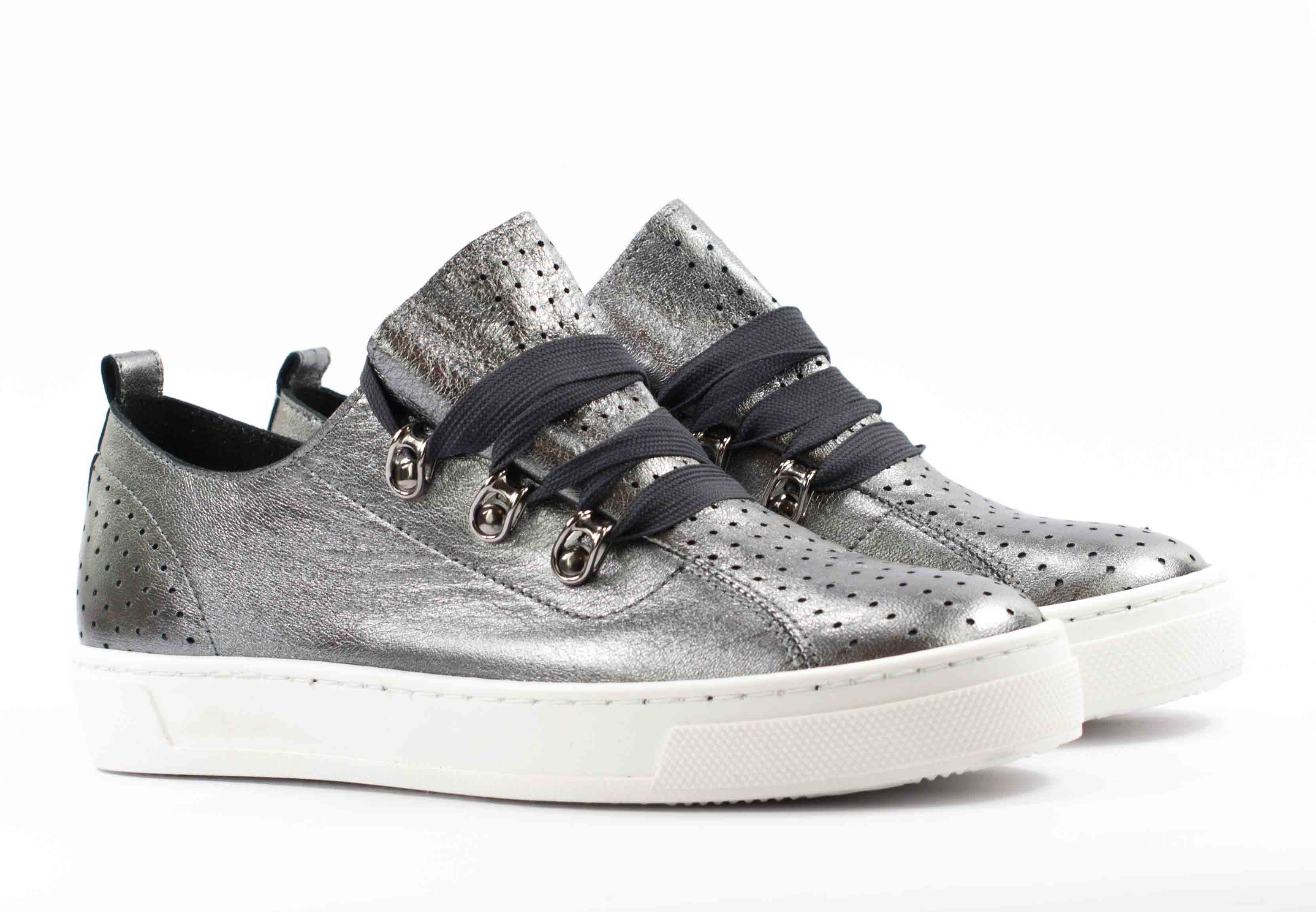 Женские Кеды Натур. Шкіра NESSI * 18312 СЕРЫЕ