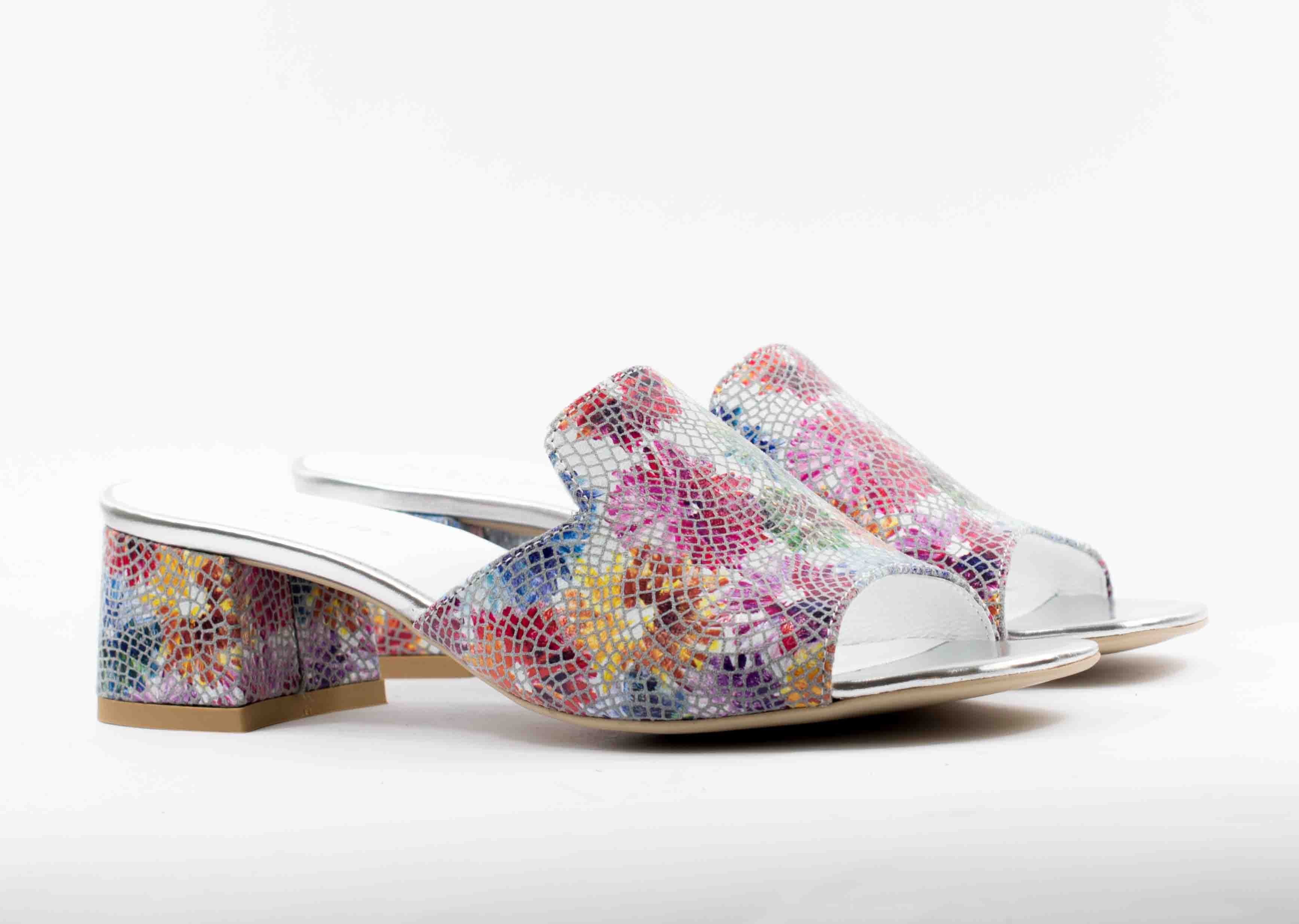 Женские Шлёпанцы Натур. Кожа STEPTER * 6490 ЦВЕТНЫЕ