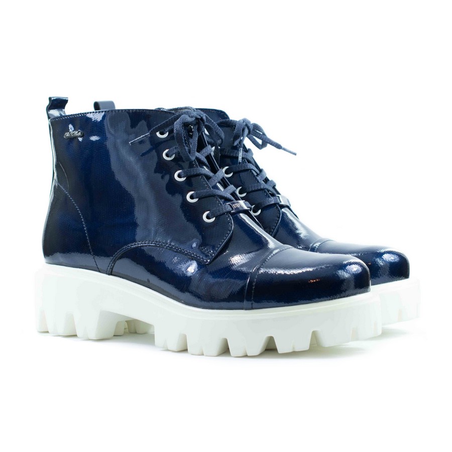 Женские Ботинки Натуральный Лак STEPTER * 5524 Синие Лак