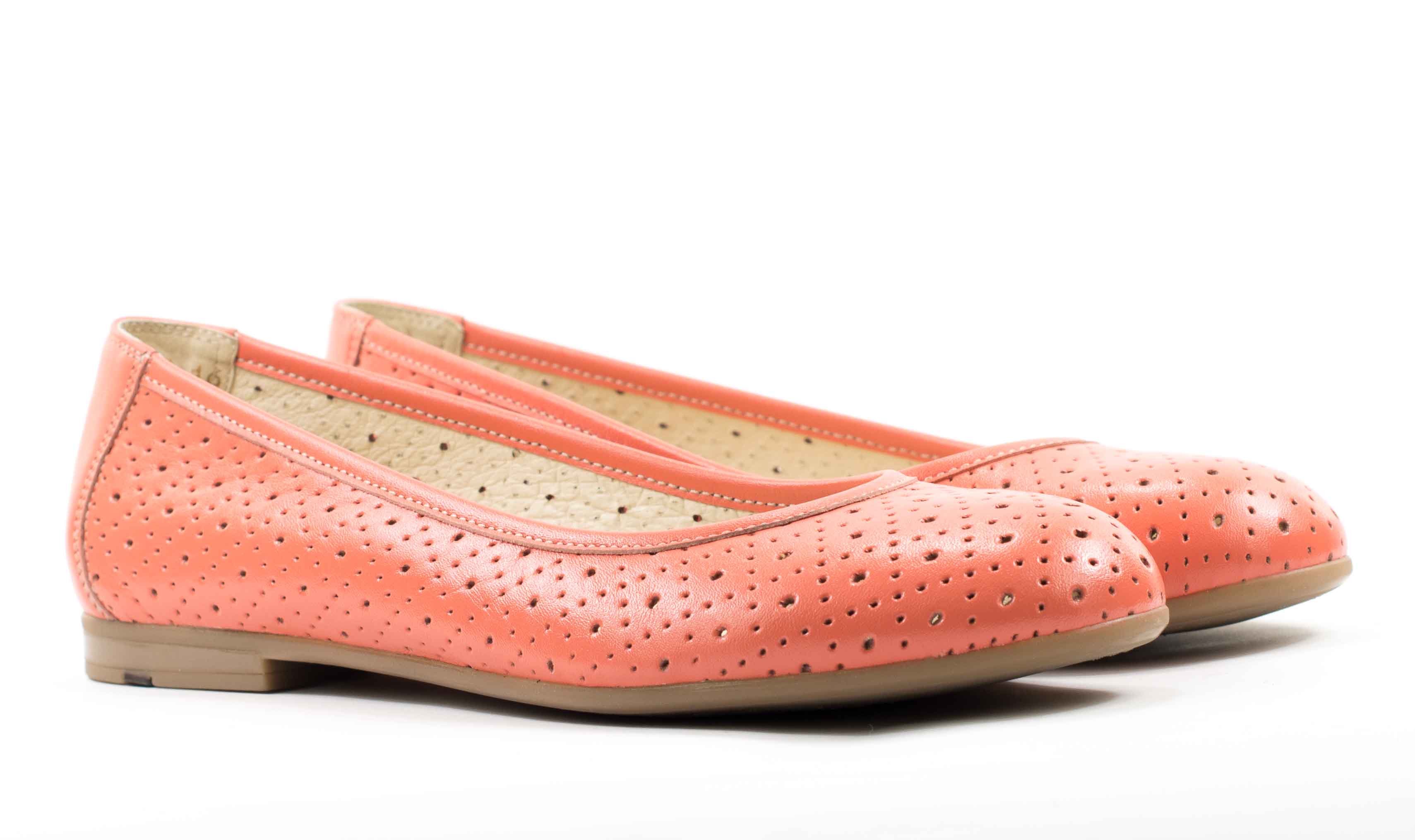 Женские Балетки Натур. Кожа STEPTER * 5670 КОРАЛЛОВЫЕ