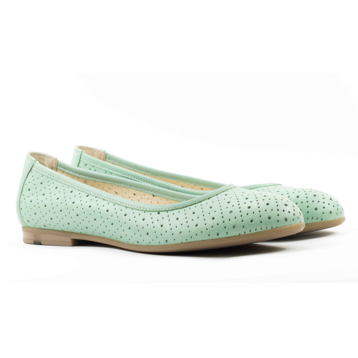 Женские Балетки Натур. Кожа STEPTER * 5670 ЗЕЛЁНЫЕ