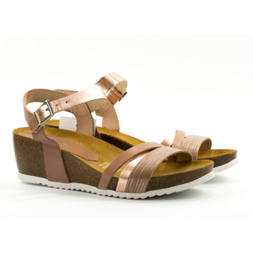 Женские Босоножки танкетка Натур. Шкіра PRESSO * 4092-9874