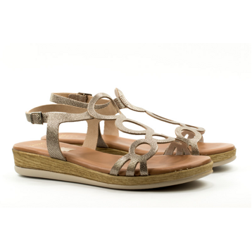 Женские Босоножки танкетка Натур. Шкіра PRESSO * 4009-9848