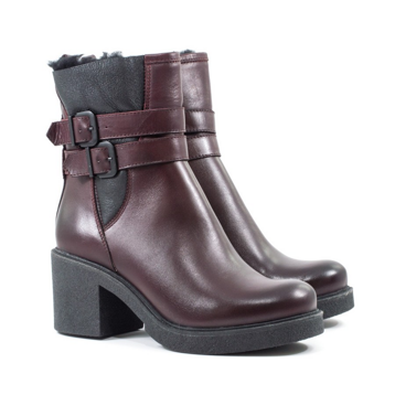 Женские Ботинки Натур. Шкіра SIMEN * 1726A БОРДОВЫЕ