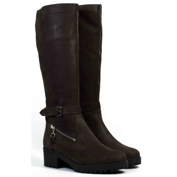 Женские Сапоги Нубук STEPTER * 6337 Коричневые